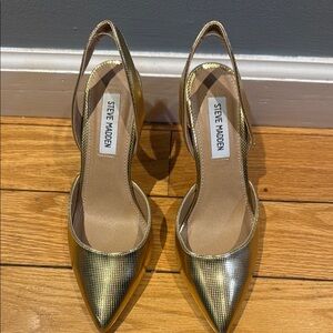 Steve Madden Gold Stiletto Slingback Heels